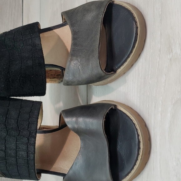 Von Dutch Womens Twotimer Leather Ankle Cork Block Heels shoes sz 7.5M - Picture 4 of 14